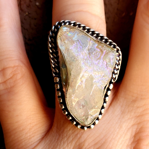 New Titanium Crystal 925 Silver Ring. - Picture 1 of 16